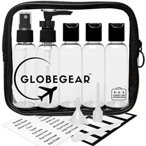 Travel Bottles & TSA Approved Toiletry Bag Clear Quart Size Kit