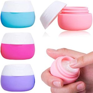 Travel Containers Sets, AMMAX Silicone Cream Jars for toiletries