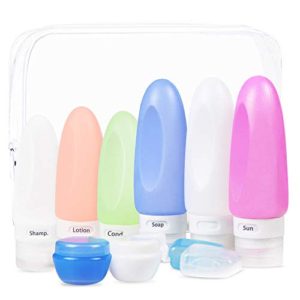 Travel Bottles, Mosoan TSA Approved Leakproof Silicone Travel Containers