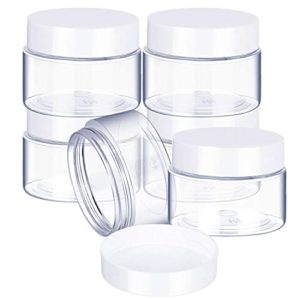 6 Pack Plastic Pot Jars Round Clear Leak Proof Plastic Cosmetic Container Jars