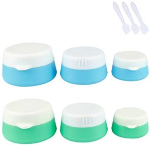 6 Pack Travel Containers, TSA Approved Leakproof Silicone Cream Jars