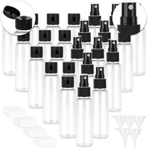 Cridoz 24 Pcs 2oz Plastic Empty Travel Lotion Bottles and Spray Bottles Travel