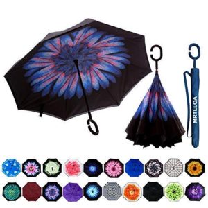 MRTLLOA Double Layer Inverted Umbrella with C-Shaped Handle