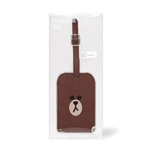 LINE FRIENDS Luggage Tag - BROWN Character Name Bag Suitcase Name Holder