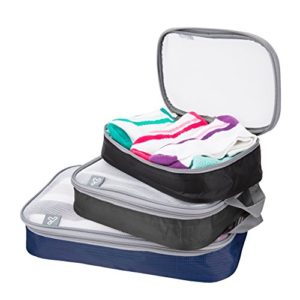 Travelon Set of 3 Lightweight Packing Organizers, Cool Tones