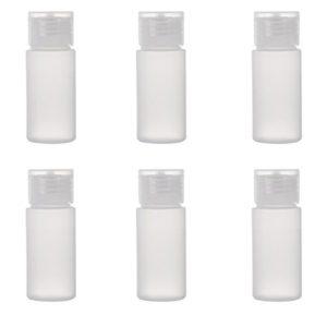 OTO Travel Size Plastic Empty Toiletry Bottles, 30ml (1 oz) Pack of 6 Liquid Containers