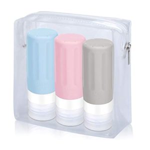 3 Pack Travel Bottles,Guanchi Leak Proof Squeezable Silicone Travel Bottle