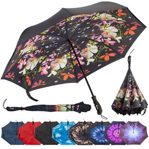 Repel Reverse Folding Inverted Umbrella with 2 Layered Teflon Canopy