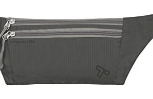 Travelon Double Zip Waist Pack, Charcoal, One Size