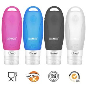Leak Proof Travel Bottles Set, Chialstar Silicone Squeezable Travel Containers