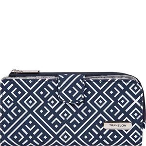 Travelon RFID Blocking Slim Zip Wallet, Mosaic Tile