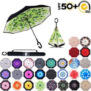 ABCCANOPY Inverted Umbrella,Double Layer Reverse Rain&Wind Teflon Repellent