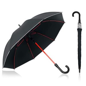 100% Fiberglass Stick Umbrella with Reflective Stripe, 51 inch Umbrella