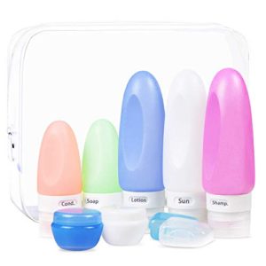 Travel Bottles, Mosoan TSA Approved Leakproof Silicone Travel Containers