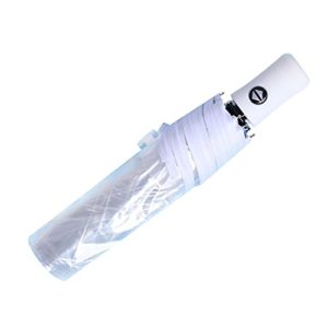 IUU Auto Open Close Transparent Folding Umbrella Automatic, White