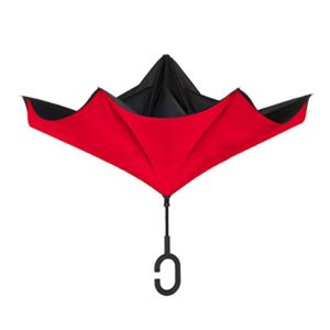 ShedRain UnbelievaBrella Reverse Umbrella: Black and Red