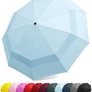 EEZ-Y Windproof Travel Umbrella - Compact Double Vented Folding Umbrella