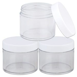 Beauticom 60 Grams/60 ML (2 Oz) Round Clear Leak Proof Plastic Container Jars