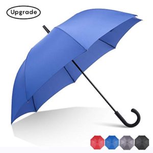 RUMBRELLA Royal Blue Hook Handle Umbrella Windproof UPF 50+, j Stick