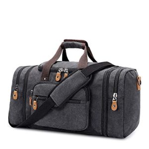 Plambag Canvas Duffle Bag for Travel, 50L Duffel Overnight Weekend Bag