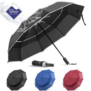 BANANA Windproof Folding Rain Umbrella - Compact Durable Portable Travel Size