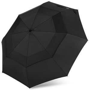 G4Free Compact Travel Umbrella with Safe Lock Double Canopy Windproof