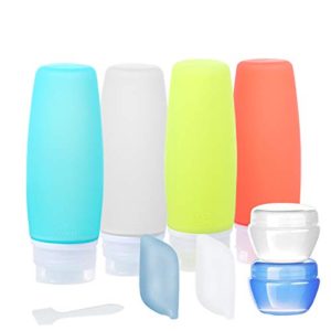 Travel Bottles Set TSA Approved, 10 Pack Leakproof BPA Free Silicone Travel