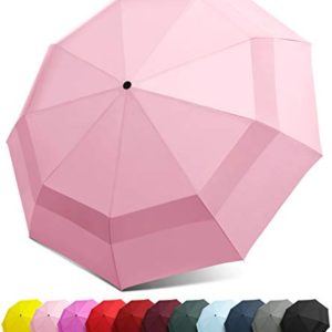 EEZ-Y Windproof Travel Umbrella - Compact Double Vented Folding Umbrella