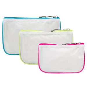 Travelon Set of 3 Assorted Piped Pouches