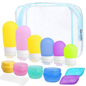 Travel Bottles, Standie 17PCS Leakproof Silicone Travel Toiletry Bottle Set