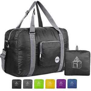 Wandf Foldable Travel Duffel Bag Luggage Sports Gym Water Resistant Nylon