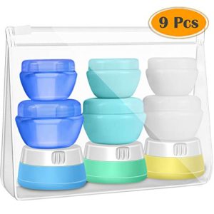 Small Travel Containers, Selizo 9 Pcs Lotion Travel Containers Cream Travel Jars