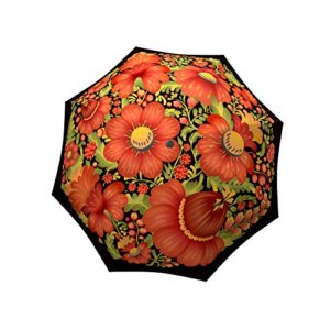 LA BELLA UMBRELLA Folk Art Designer Large Canopy Unique Colourful Art Fashion