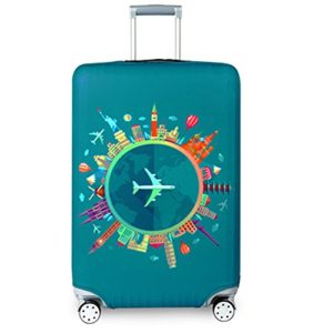 YEKEYI Travel Suitcase Protector Zipper Suitcase Cover Washable Print Luggage