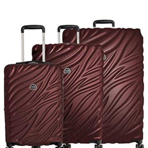 Delsey Alexis Lightweight Luggage Set 3 Piece, Double Wheel Hardshell Suitcases