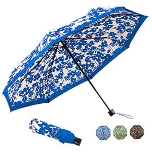 boy Windproof Compact Travel Umbrella, Fashion Floral Umbrella 3 Folding Umbrella