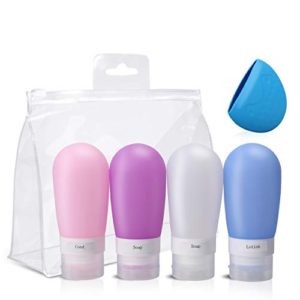 Easkep Travel Bottles, TSA Approved Silicone Refillable Travel Containers
