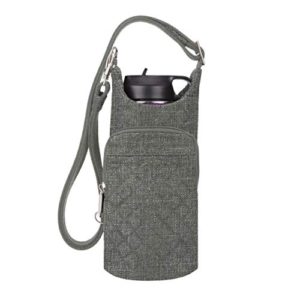 Travelon Anti-Theft Boho Water Bottle Tote Sling, Gray Heather