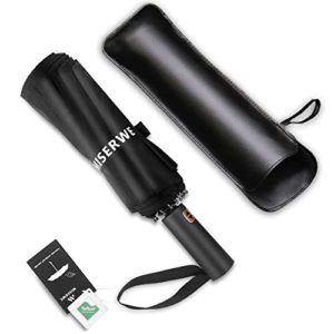 Miserwe Umbrella 12 Ribs Windproof Lengthened Handle Travel Umbrella