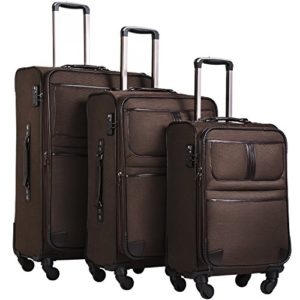 Coolife Luggage 3 Piece Set Suitcase Expandable TSA lock pinner softshell