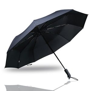 JIT-FUNG 12-Rib Folding Travel Umbrella, Windproof Reinforced Frame