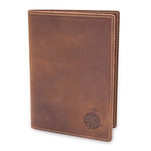 Leather Passport Holder Travel Wallet - RFID Blocking Genuine Leather Travel Wallet for Men and Women - Bifold Passport Wallet for Travel