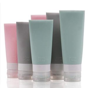 LibraCompany Portable Soft Silicone Travel bottles Set - 6 Pack Leakproof Silicone