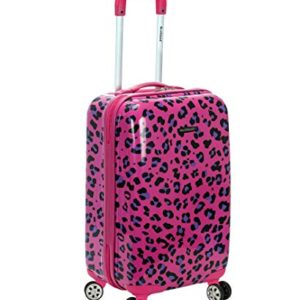 Rockland 20 Inch Carry On Skin, Magenta Leopard