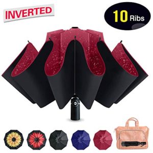 Refrze Umbrella Windproof Inverted Umbrella, Reverse Umbrella,Travel Umbrella