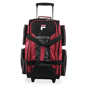 Fila 22" Lightweight Carry On Rolling Duffel Bag, Red