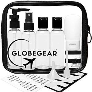 Travel Bottles & TSA Approved Toiletry Bag Clear Quart Size Kit