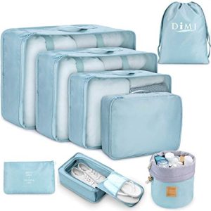 Packing Cubes for Travel, 8Pcs Travel Cubes Set Foldable Suitcase Organizer