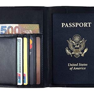 RFID Blocking Wallet Leather Passport Holder Wallet Cover Case ...