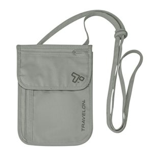 Travelon RFID Blocking Undergarment Neck Pouch, Gray